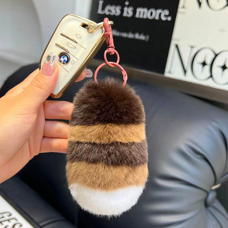 Wholesale Raccoon Tail Plush Keychain